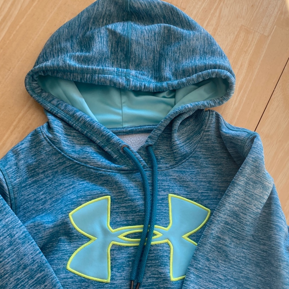 Under Armour Heathered Blue Hoodie with Yellow Logo